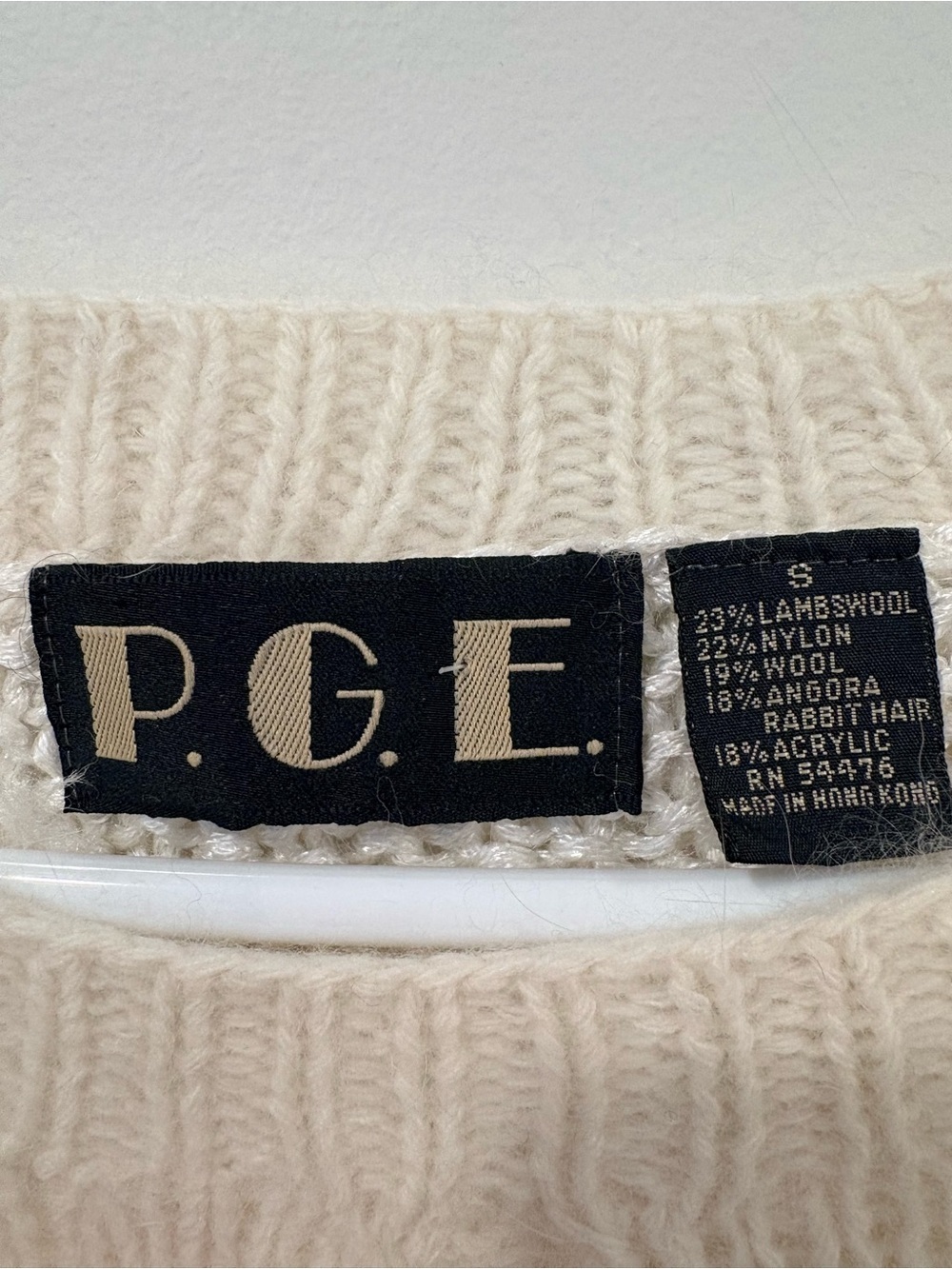 P.G.E. Lambswool & Angora Rabbit Hair Blend Diamond Knit Sweater | S - Picture 4 of 13